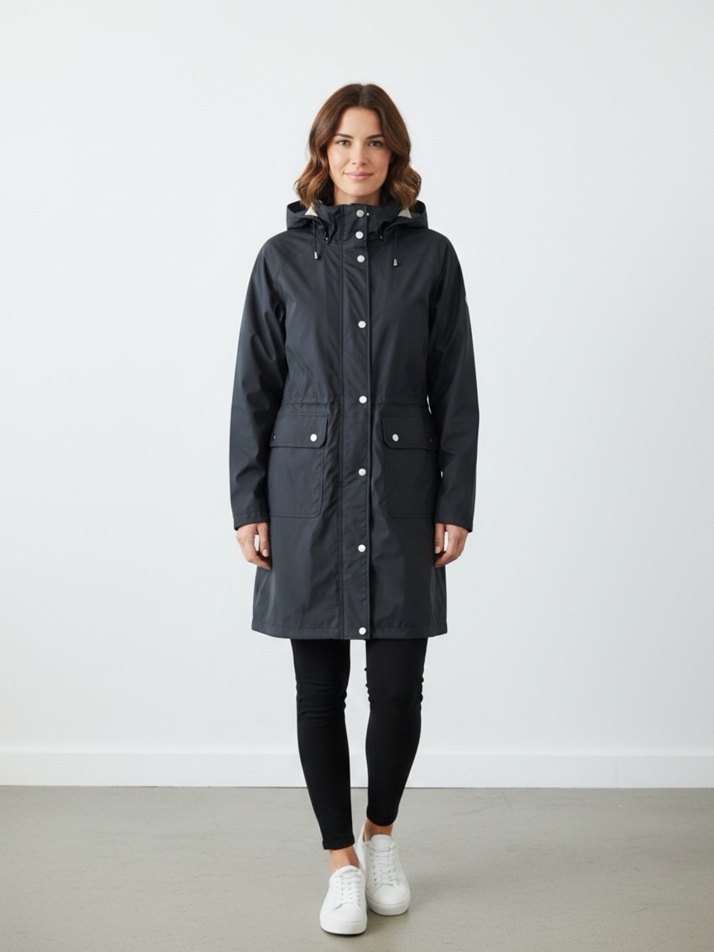 Patagonia Black Hooded Rain  Coat Women Size S